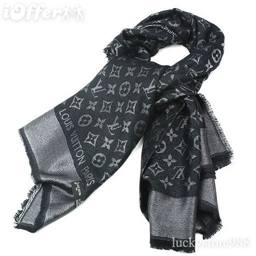louis-vuitton-monogram-rock-denim-shawl-scarf-black-e73e0 | www.waldenwongart.com